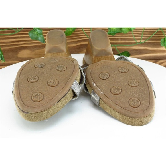 Dr. Scholl's Sz 10 M Silver Gladiator Leather Women‎ Sandals - Picture 9 of 10